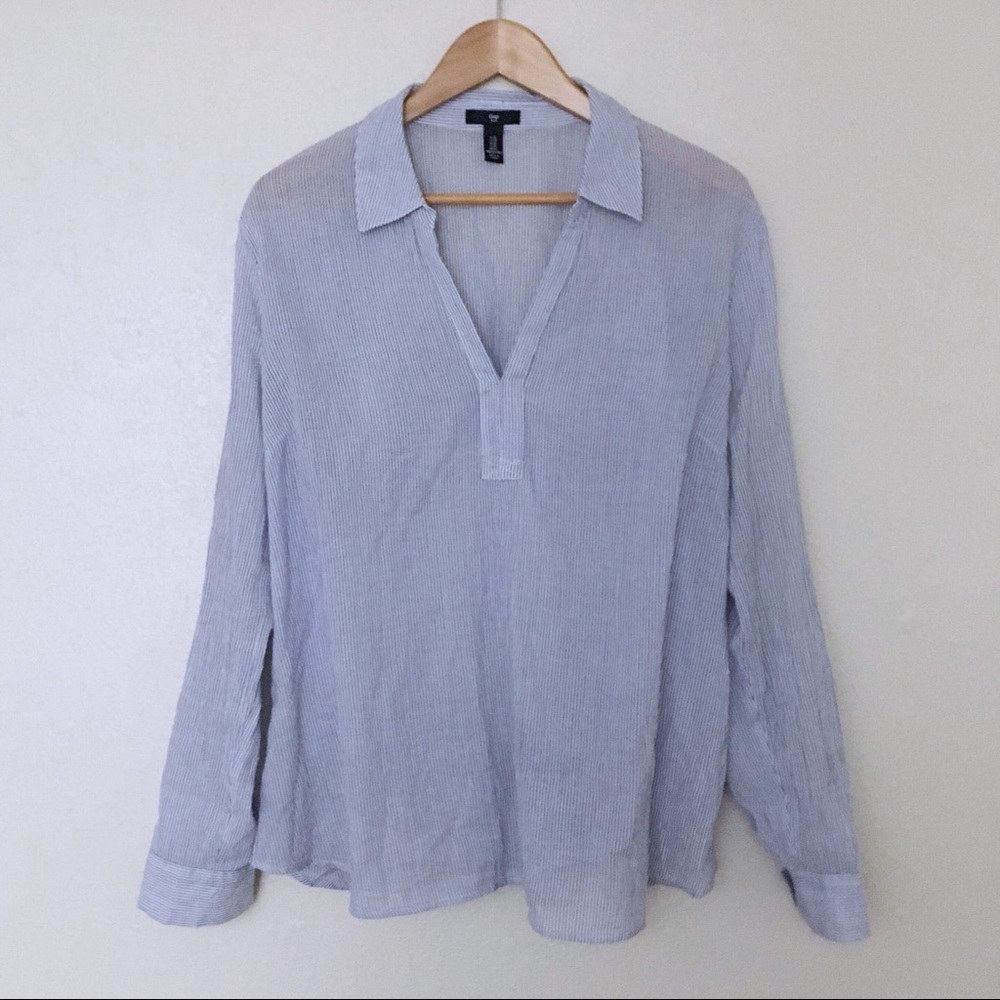 Gap; Pinstripe Henley Blouse